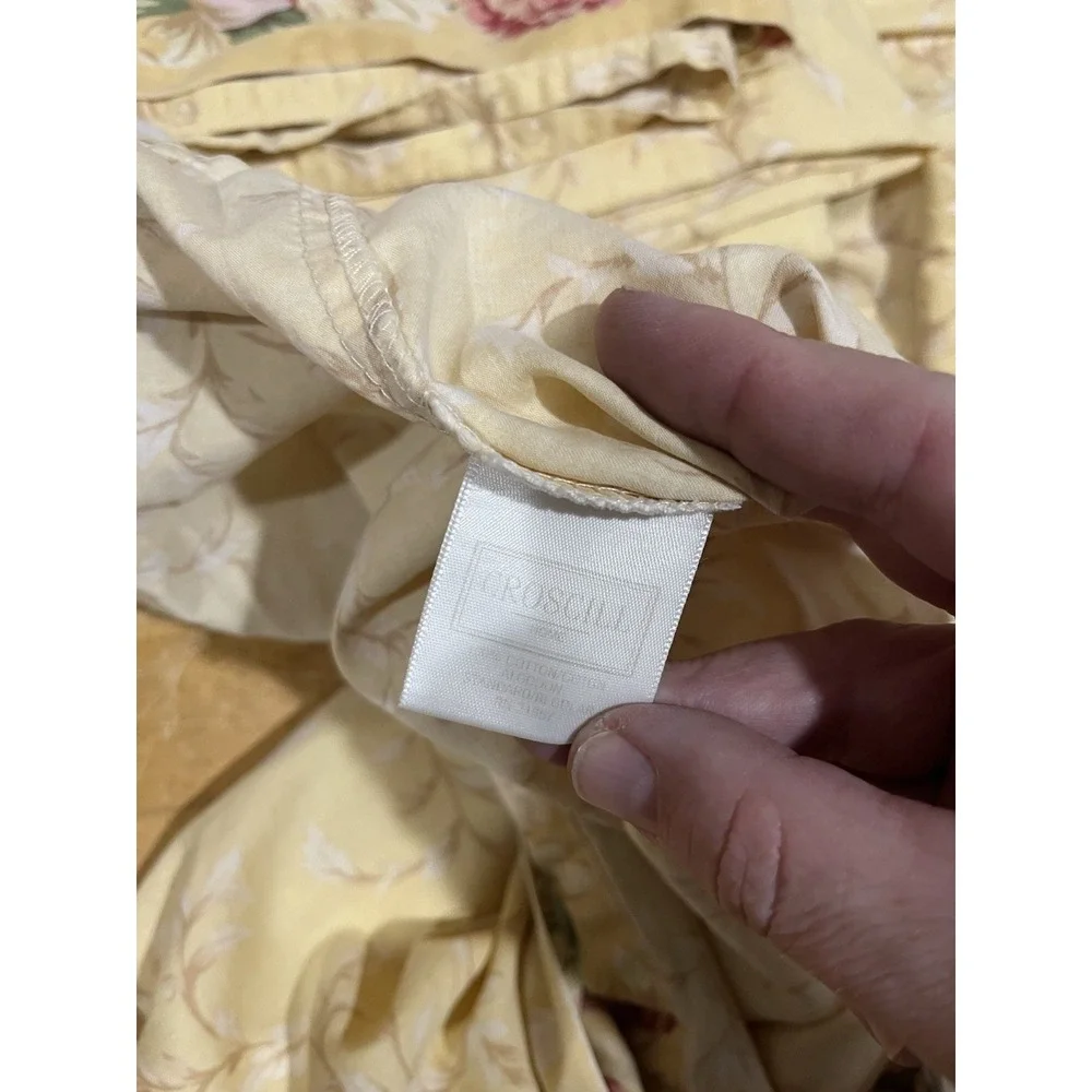Croscill Rose Floral Yellow Full Sheet‎ Set Flat Fitted Pillowcases Cottagecore